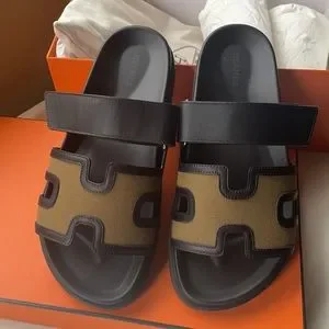 Hermes | Shoes | Herms Olive And Black Men Sandals 45 | Poshmark display picture 3